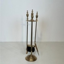 Neoclassical Brass Fireplace Tool Set 1940 | Maison BARROIS