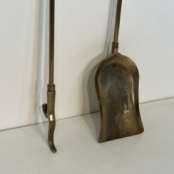 Neoclassical Brass Fireplace Tool Set 1940 | Maison BARROIS