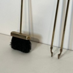 Neoclassical Brass Fireplace Tool Set 1940 | Maison BARROIS