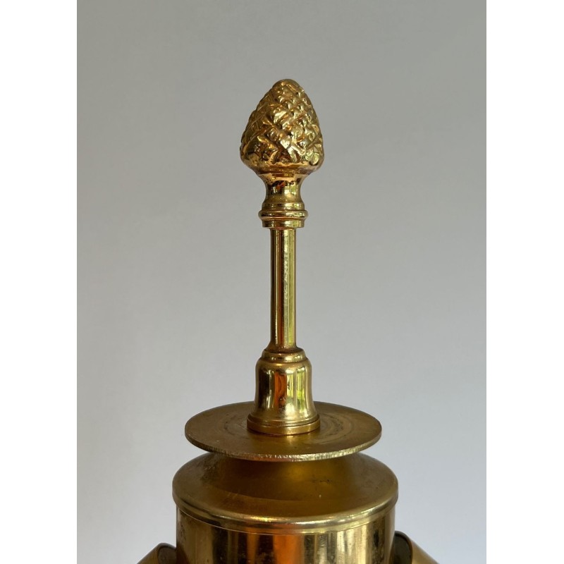 Paire de Lampes Palmier Chrome et Laiton, Goût Maison Charles, vers 1970