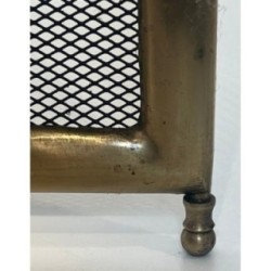 Neoclassical Brass & Mesh Fire Screen Italy 1970 | Maison BARROIS