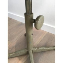 Tabouret Industriel Acier & Bois Réglable Vers 1900 | Maison BARROIS