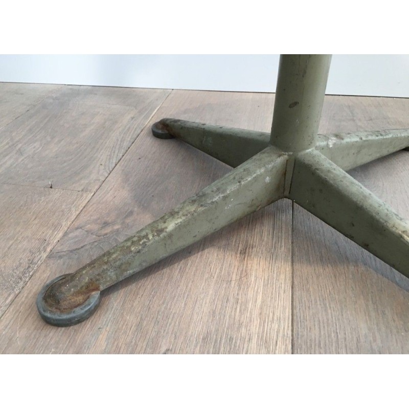 Industrial Steel & Wood Adjustable Stool 1900 | Maison BARROIS