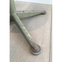 Industrial Steel & Wood Adjustable Stool 1900 | Maison BARROIS