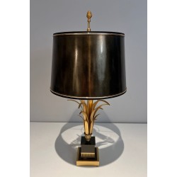 Lampe Ananas Laqué Noir et Doré, Goût Maison Charles, vers 1970