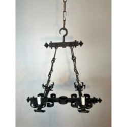 Wrought Iron Gothic Chandelier 4 Lights 1940 | Maison BARROIS