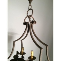 Lustre Fer Forgé Néo-gothique 8 Bras Vers 1950 | Maison BARROIS