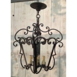 Wrought Iron & Cut Glass Lantern Circa 1940 | Maison BARROIS