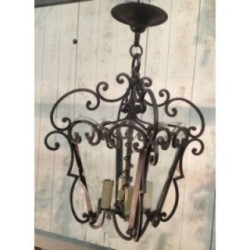 Wrought Iron & Cut Glass Lantern Circa 1940 | Maison BARROIS