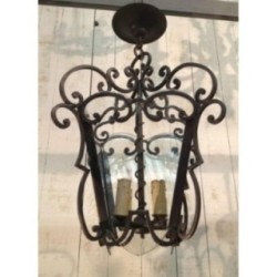 Wrought Iron & Cut Glass Lantern Circa 1940 | Maison BARROIS