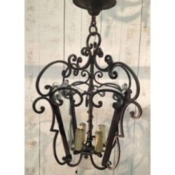 Wrought Iron & Cut Glass Lantern Circa 1940 | Maison BARROIS