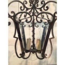 Wrought Iron & Cut Glass Lantern Circa 1940 | Maison BARROIS