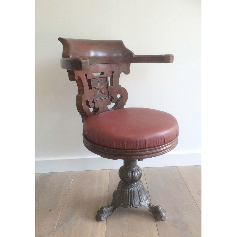 Ensemble 4 Fauteuils Commanderie Acajou & Fonte 1930 | Maison BARROIS