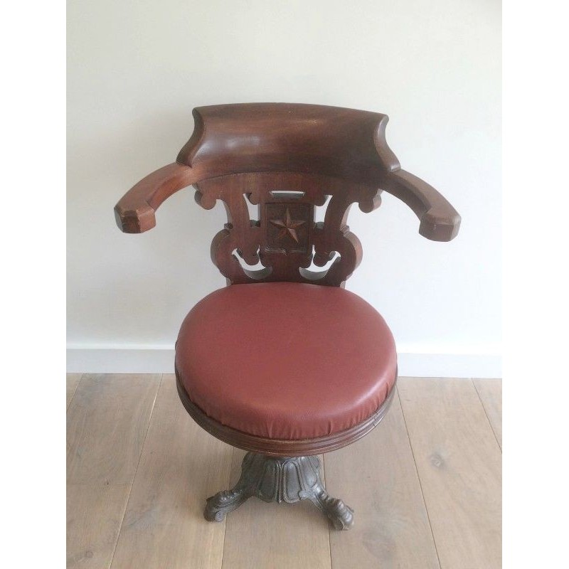 Ensemble 4 Fauteuils Commanderie Acajou & Fonte 1930 | Maison BARROIS