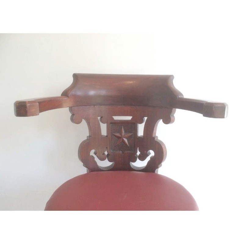 Set of 4 Commandery Armchairs Mahogany & Cast Iron 1930 | Maison BARROIS