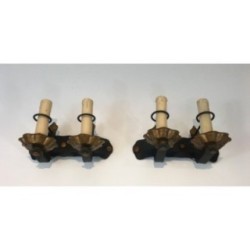 Pair of Wrought Iron Wall Sconces Circa 1940 | Maison BARROIS