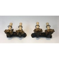 Pair of Wrought Iron Wall Sconces Circa 1940 | Maison BARROIS