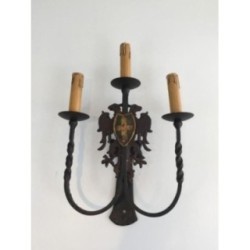 Pair of Wrought Iron Wall Sconces Circa 1940 | Maison BARROIS