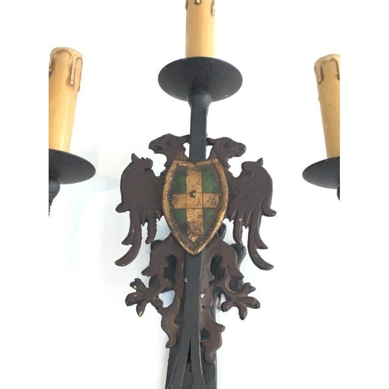 Paire d'Appliques en Fer Forgé Vers 1940 | Maison BARROIS