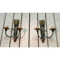 Pair of Wrought Iron Wall Sconces Circa 1940 | Maison BARROIS