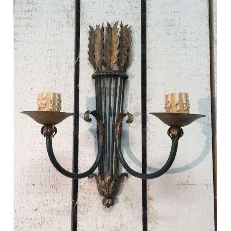Pair of Wrought Iron Wall Sconces Circa 1940 | Maison BARROIS