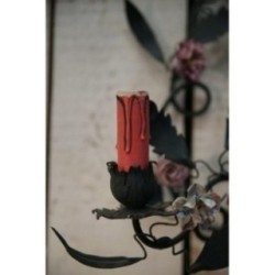 Paire d'Appliques Décoratives avec Fleurs de Porcelaine. Vers 1970