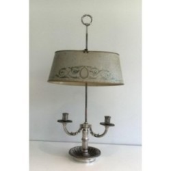Louis XVI Silver-Plated Bouillotte Lamp Circa 1900