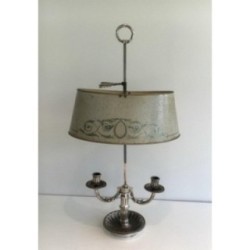 Louis XVI Silver-Plated Bouillotte Lamp Circa 1900