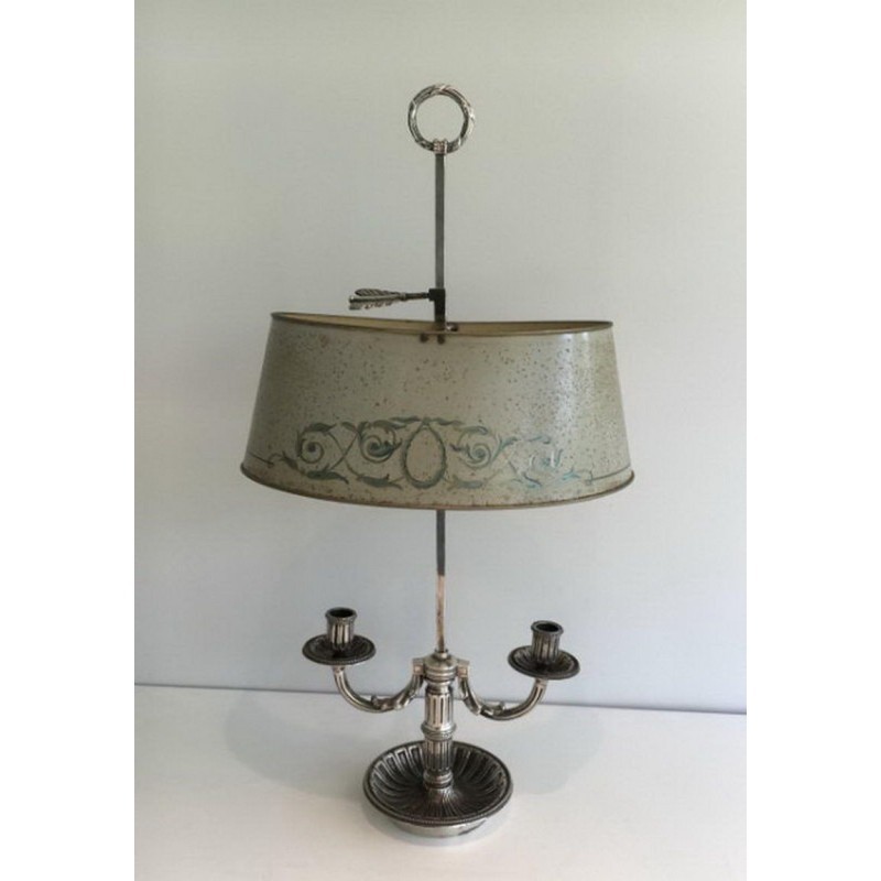 Lampe Bouillotte Louis XVI Argentée Vers 1900