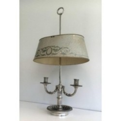Lampe Bouillotte Louis XVI Argentée Vers 1900