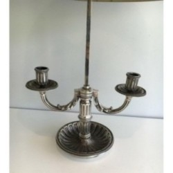 Louis XVI Silver-Plated Bouillotte Lamp Circa 1900