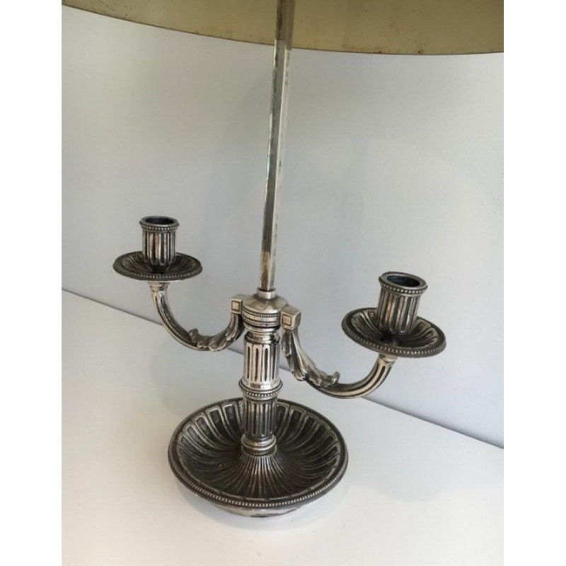 Lampe Bouillotte Louis XVI Argentée Vers 1900