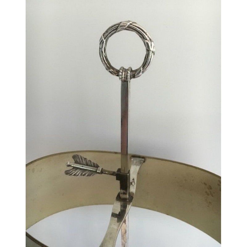 Lampe Bouillotte Louis XVI Argentée Vers 1900