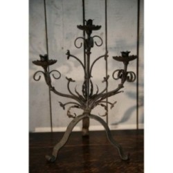 Wrought Iron Candle Holder French Work Circa 1900