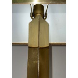 Lampe Sculpturale Laiton et Améthyste de Willy Daro, Travail Belge, vers 1970