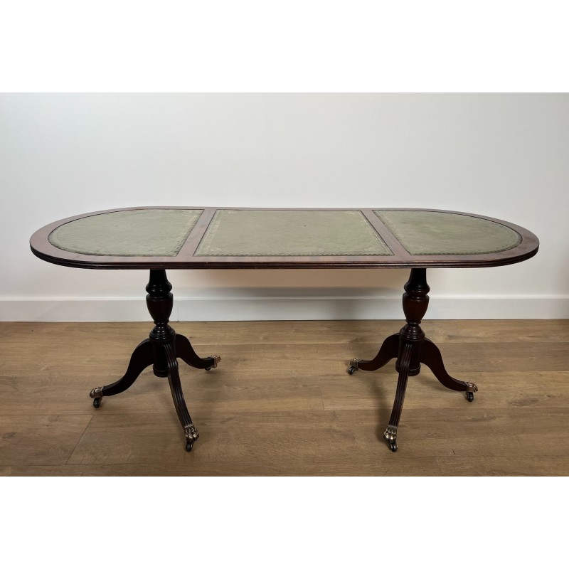 Table basse acajou et cuir