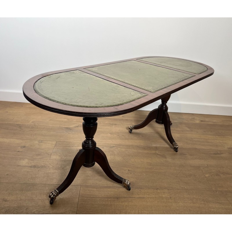 Table basse acajou et cuir