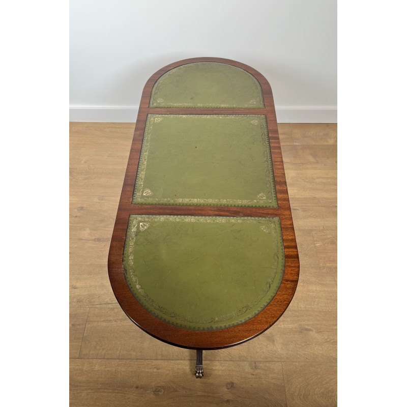 Table basse acajou et cuir