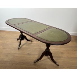 Table basse acajou et cuir