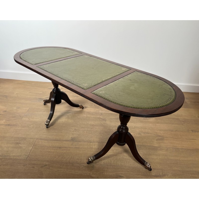 Table basse acajou et cuir