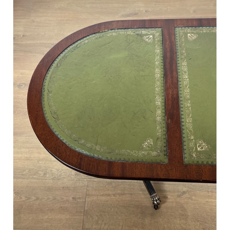 Table basse acajou et cuir