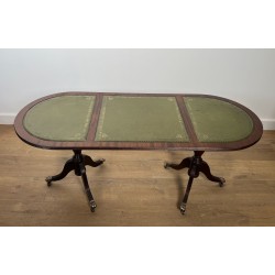 Table basse acajou et cuir