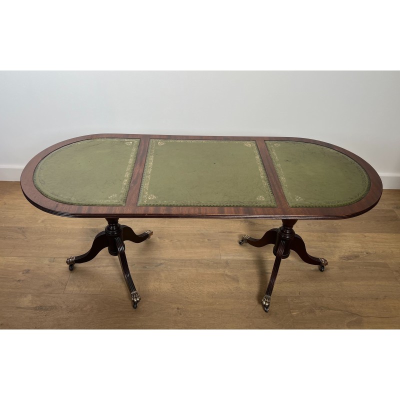 Table basse acajou et cuir