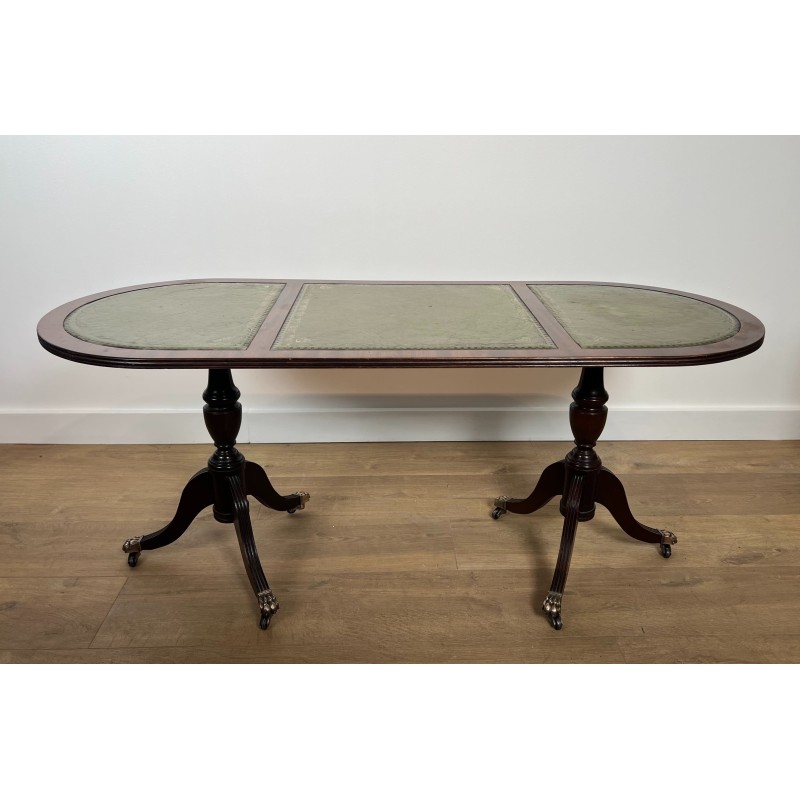 Table basse acajou et cuir