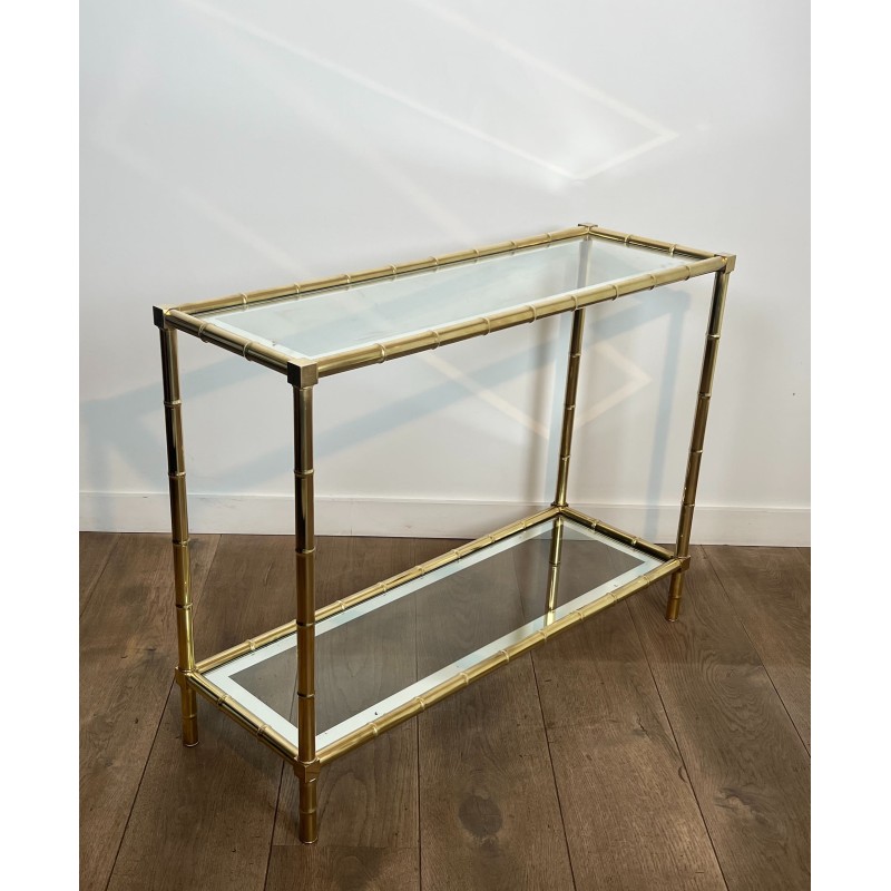 Console en laiton façon faux-bambou