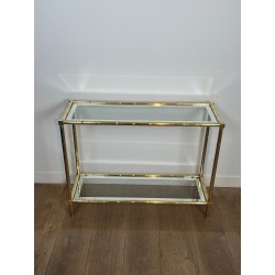 Console en laiton façon faux-bambou