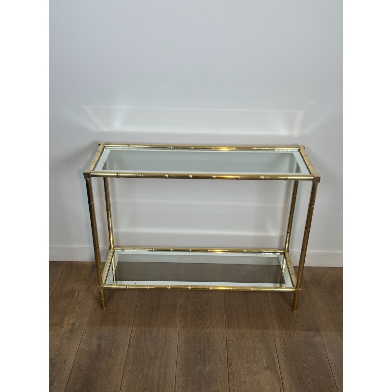 Console en laiton façon faux-bambou