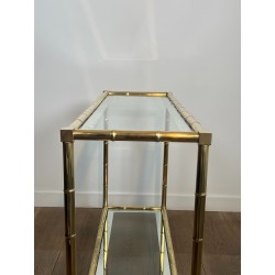 Console en laiton façon faux-bambou