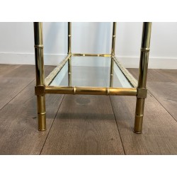 Console en laiton façon faux-bambou