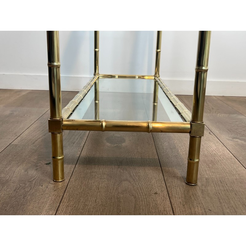 Console en laiton façon faux-bambou